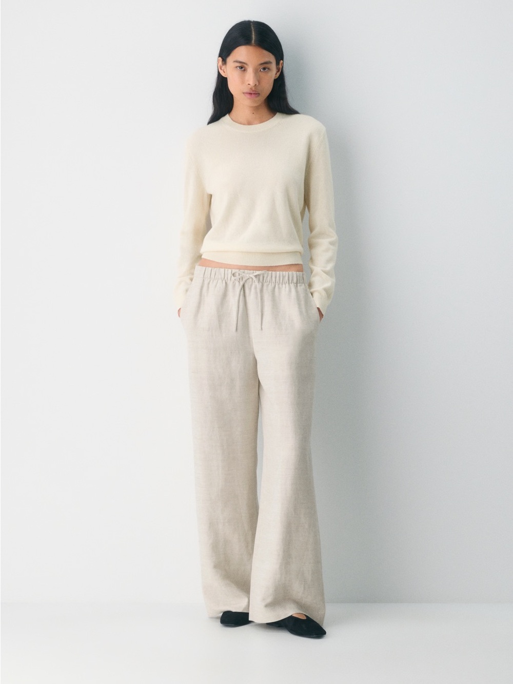 Aritzia Linen Lodge Pant in Natural Ecru